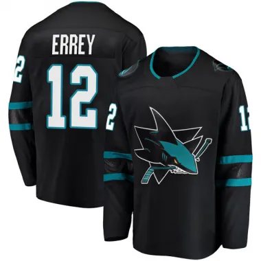 Black Men's Bob Errey Breakaway San Jose Sharks Alternate Jersey