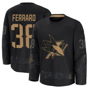 Black Men's Mario Ferraro Premium San Jose Sharks 2024 Military Appreciation Practice Jersey