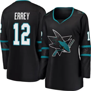 Black Women's Bob Errey Breakaway San Jose Sharks Alternate Jersey