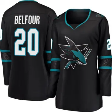 Black Women's Ed Belfour Breakaway San Jose Sharks Alternate Jersey