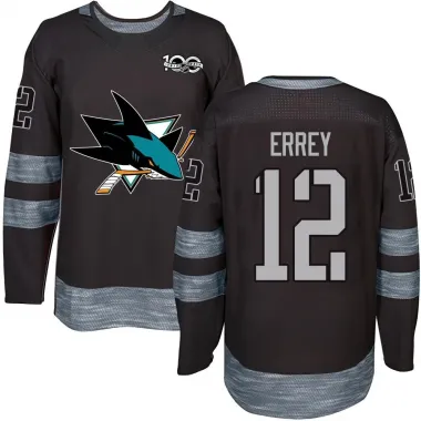 Black Youth Bob Errey Authentic San Jose Sharks 1917-2017 100th Anniversary Jersey