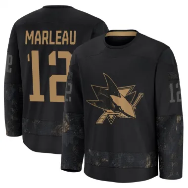 Black Youth Patrick Marleau Premium San Jose Sharks 2024 Military Appreciation Practice Jersey