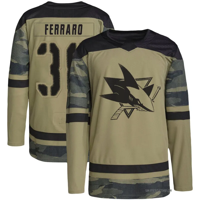 Camo Men's Mario Ferraro Authentic San Jose Sharks Military Appreciation Practice Jersey