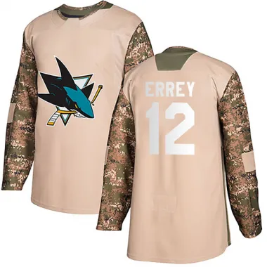 Camo Youth Bob Errey Authentic San Jose Sharks Veterans Day Practice Jersey