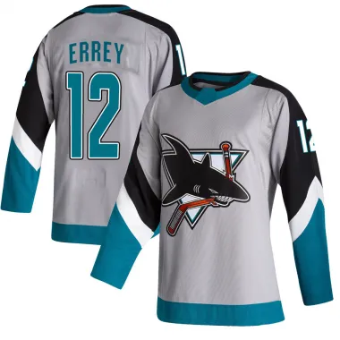 Gray Men's Bob Errey Authentic San Jose Sharks 2020/21 Reverse Retro Jersey
