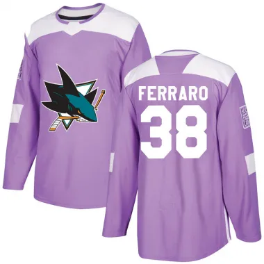 Purple Men's Mario Ferraro Authentic San Jose Sharks Hockey Fights Cancer Jersey
