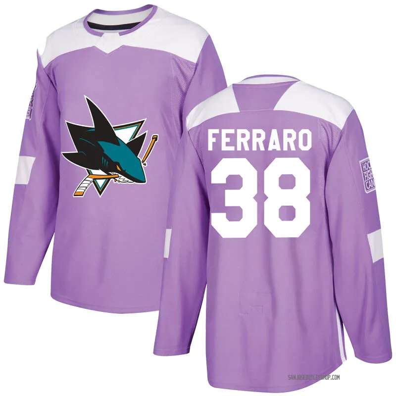 Purple Men's Mario Ferraro Authentic San Jose Sharks Hockey Fights Cancer Jersey