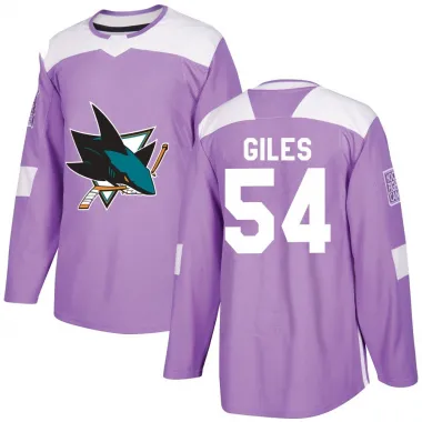 Purple Men's Patrick Giles Authentic San Jose Sharks Hockey Fights Cancer Jersey