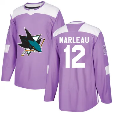 Purple Men's Patrick Marleau Authentic San Jose Sharks Hockey Fights Cancer Jersey