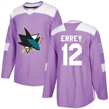 Purple Youth Bob Errey Authentic San Jose Sharks Hockey Fights Cancer Jersey