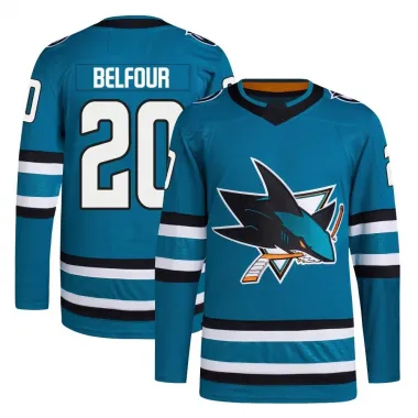 Teal Men's Ed Belfour Authentic San Jose Sharks Home Primegreen Jersey