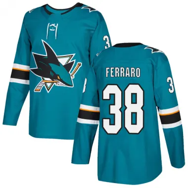 Teal Men's Mario Ferraro Authentic San Jose Sharks Home Jersey