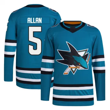 Teal Men's Nolan Allan Authentic San Jose Sharks Home Primegreen Jersey