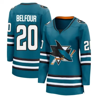 Teal Women's Ed Belfour Breakaway San Jose Sharks Home 2nd Jersey