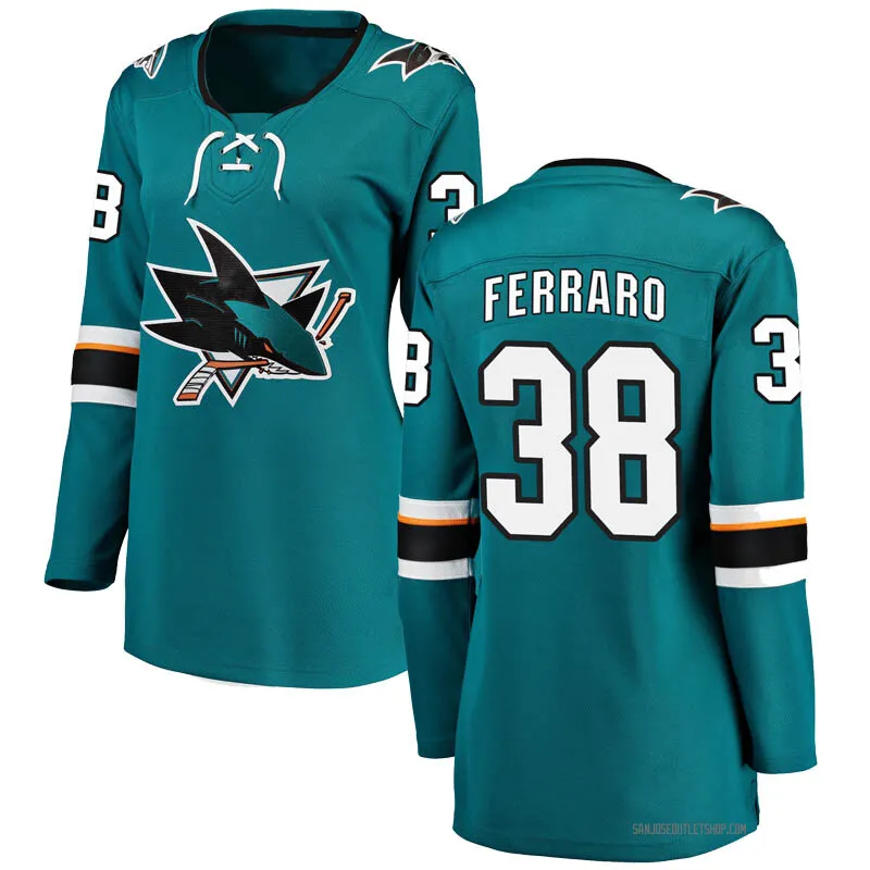 Teal Women's Mario Ferraro Breakaway San Jose Sharks Home Jersey