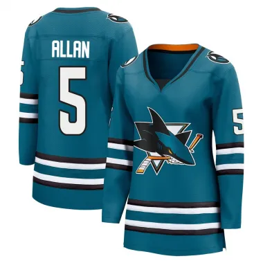Teal Women's Nolan Allan Breakaway San Jose Sharks Home 2nd Jersey