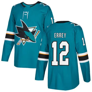 Teal Youth Bob Errey Authentic San Jose Sharks Home Jersey