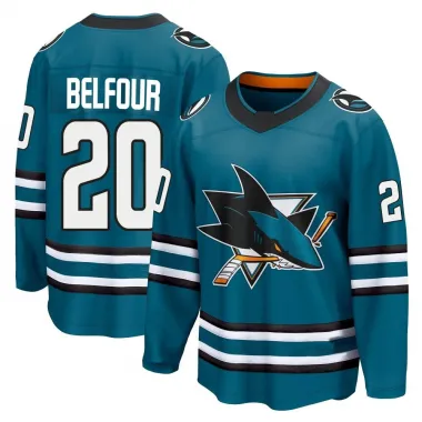 Teal Youth Ed Belfour Breakaway San Jose Sharks Home 2nd Jersey