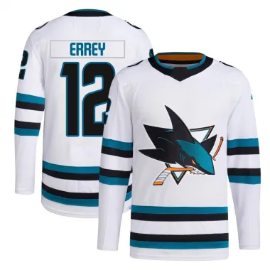 White Men's Bob Errey Authentic San Jose Sharks Away Primegreen Jersey