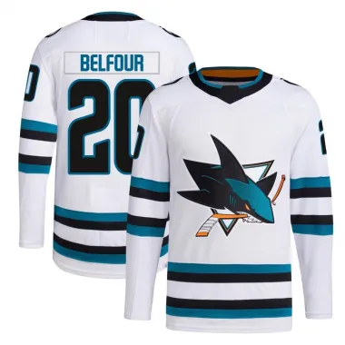 White Men's Ed Belfour Authentic San Jose Sharks Away Primegreen Jersey