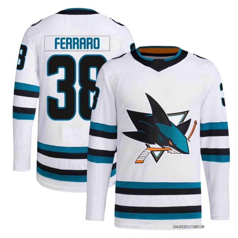 White Men's Mario Ferraro Authentic San Jose Sharks Away Primegreen Jersey