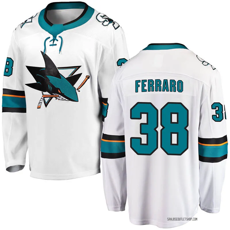 White Men's Mario Ferraro Breakaway San Jose Sharks Away Jersey
