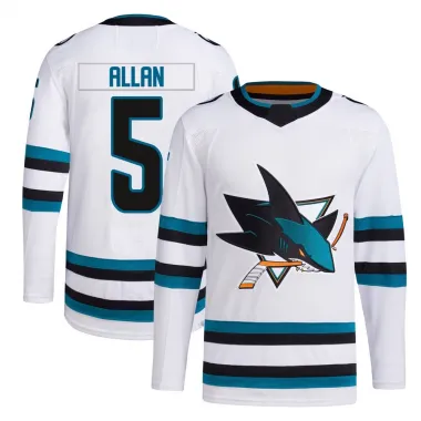 White Men's Nolan Allan Authentic San Jose Sharks Away Primegreen Jersey
