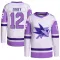 White/Purple Youth Bob Errey Authentic San Jose Sharks Hockey Fights Cancer Primegreen Jersey