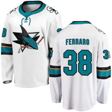 White Youth Mario Ferraro Breakaway San Jose Sharks Away Jersey